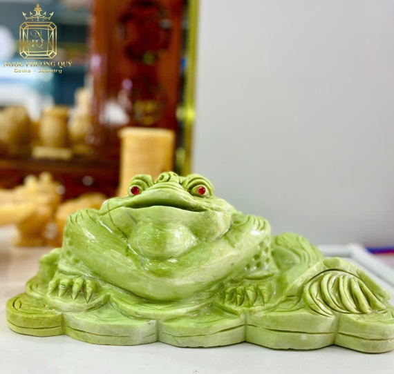 Thiềm Thừ Túi Tiền Đá Serpentine 14kg – Hút Lộc, Trấn Trạch, Tăng Cường Vượng Khí 