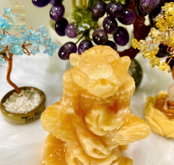 Tượng Phong Thuỷ Tuổi Thân Hút Lộc, Tăng Duyên, Cao 15cm NHL