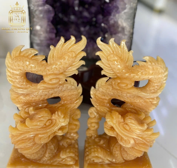 Cặp rồng ngọc hoàng long .cao 30cm