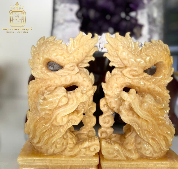 Cặp rồng ngọc hoàng long .cao 20