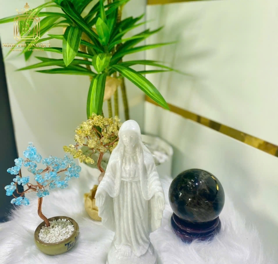 Tượng mẹ Maria 20 cẩm thạch trắng