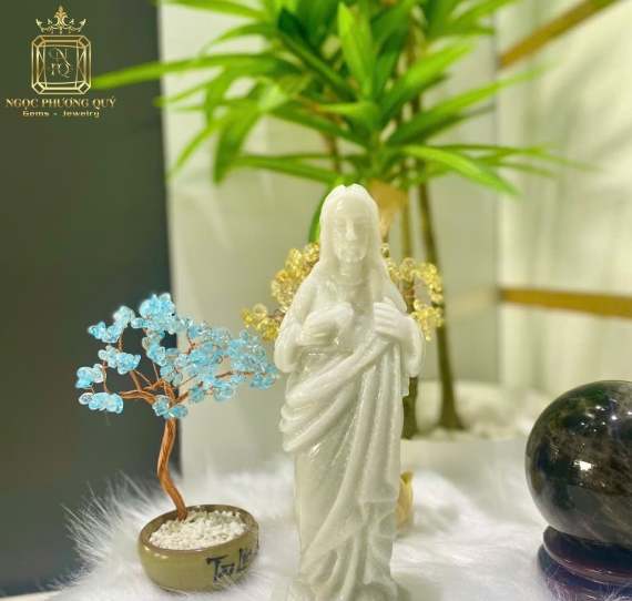 Tượng Chúa cao 20 cẩm thạch trắng