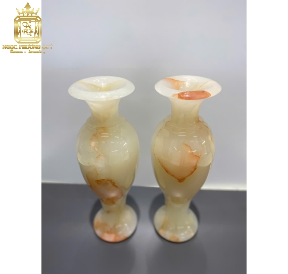 Cặp lục bình ngọc Onyx. cao 30cm 