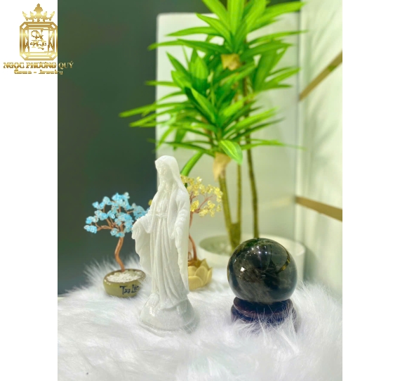 Tượng mẹ Maria 20 cẩm thạch trắng