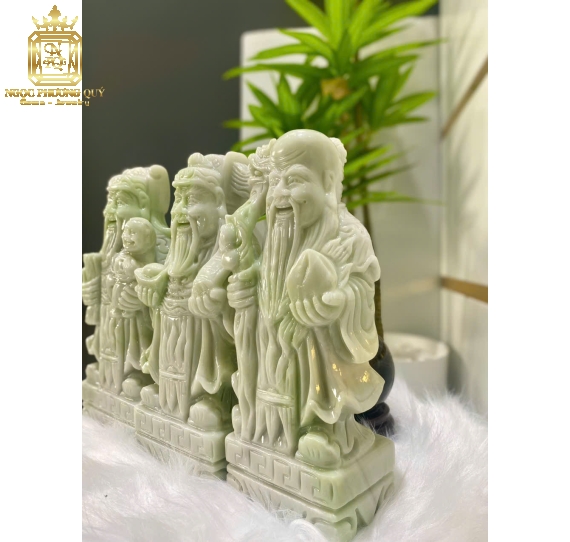 Bộ Phúc Lộc Thọ 25 Ngọc Yên Bái xanh