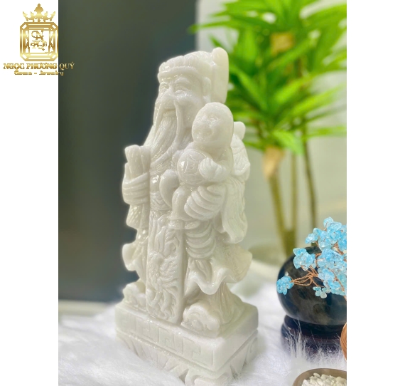 Bộ Phúc Lộc Thọ 30 cẩm  thạch trắng