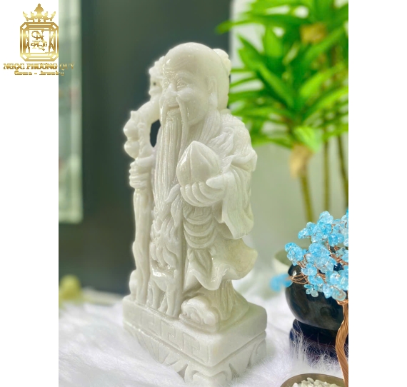 Bộ Phúc Lộc Thọ 30 cẩm  thạch trắng